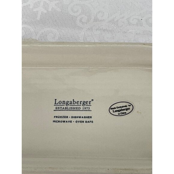 Longaberger Ivory‎ Octagonal Ceramic Vegetable Bowl Baking Dish 7.5x13.25x4" - Picture 4 of 7